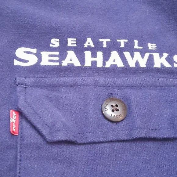 Levis Seattle Seahawks 100% Cotton Shirt Jacket - Picture 2 of 6